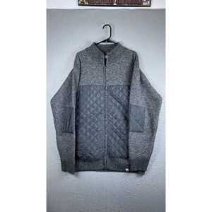 Silversilk Jacket Mens 3XL Gray Knit Quilted Full Zip Padded Lined Warm Outdoor